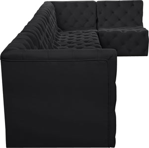 Tuft Velvet / Engineered Wood / Foam Contemporary Black Velvet Modular Sectional - 157" W x 64" D x 32" H