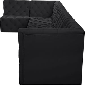 Tuft Velvet / Engineered Wood / Foam Contemporary Black Velvet Modular Sectional - 157" W x 64" D x 32" H