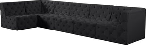 Tuft Velvet / Engineered Wood / Foam Contemporary Black Velvet Modular Sectional - 157" W x 64" D x 32" H