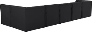 Tuft Velvet / Engineered Wood / Foam Contemporary Black Velvet Modular Sectional - 157" W x 64" D x 32" H