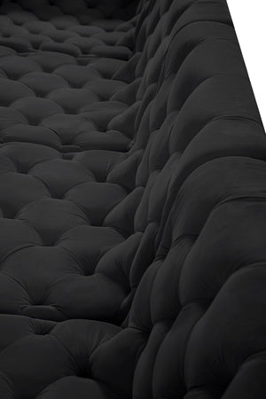 Tuft Velvet / Engineered Wood / Foam Contemporary Black Velvet Modular Sectional - 157" W x 64" D x 32" H