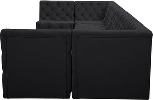 Tuft Velvet / Engineered Wood / Foam Contemporary Black Velvet Modular Sectional - 157" W x 64" D x 32" H