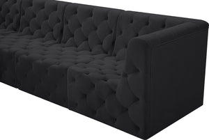 Tuft Velvet / Engineered Wood / Foam Contemporary Black Velvet Modular Sectional - 157" W x 64" D x 32" H