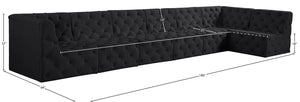 Tuft Velvet / Engineered Wood / Foam Contemporary Black Velvet Modular Sectional - 186" W x 64" D x 32" H