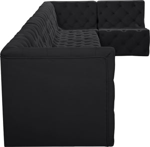 Tuft Velvet / Engineered Wood / Foam Contemporary Black Velvet Modular Sectional - 186" W x 64" D x 32" H