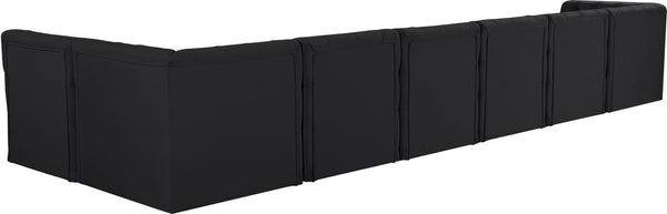 Tuft Velvet / Engineered Wood / Foam Contemporary Black Velvet Modular Sectional - 186" W x 64" D x 32" H