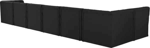 Tuft Velvet / Engineered Wood / Foam Contemporary Black Velvet Modular Sectional - 186" W x 64" D x 32" H