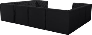 Tuft Velvet / Engineered Wood / Foam Contemporary Black Velvet Modular Sectional - 128" W x 99" D x 32" H