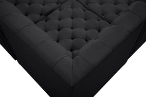 Tuft Velvet / Engineered Wood / Foam Contemporary Black Velvet Modular Sectional - 186" W x 64" D x 32" H