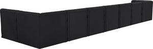 Tuft Velvet / Engineered Wood / Foam Contemporary Black Velvet Modular Sectional - 186" W x 64" D x 32" H