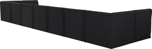 Tuft Velvet / Engineered Wood / Foam Contemporary Black Velvet Modular Sectional - 215" W x 64" D x 32" H
