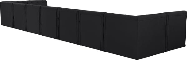 Tuft Velvet / Engineered Wood / Foam Contemporary Black Velvet Modular Sectional - 215" W x 64" D x 32" H