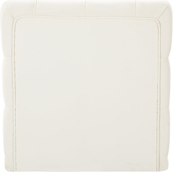 Tuft Velvet / Engineered Wood / Foam Contemporary Cream Velvet Armless Chair - 29" W x 35" D x 32" H
