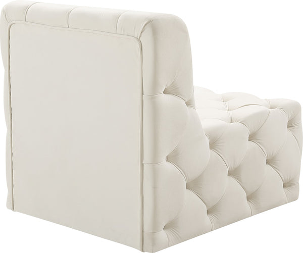 Tuft Velvet / Engineered Wood / Foam Contemporary Cream Velvet Armless Chair - 29" W x 35" D x 32" H