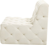 Tuft Velvet / Engineered Wood / Foam Contemporary Cream Velvet Armless Chair - 29" W x 35" D x 32" H