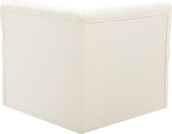 Tuft Velvet / Engineered Wood / Foam Contemporary Cream Velvet Corner Chair - 35" W x 35" D x 32" H