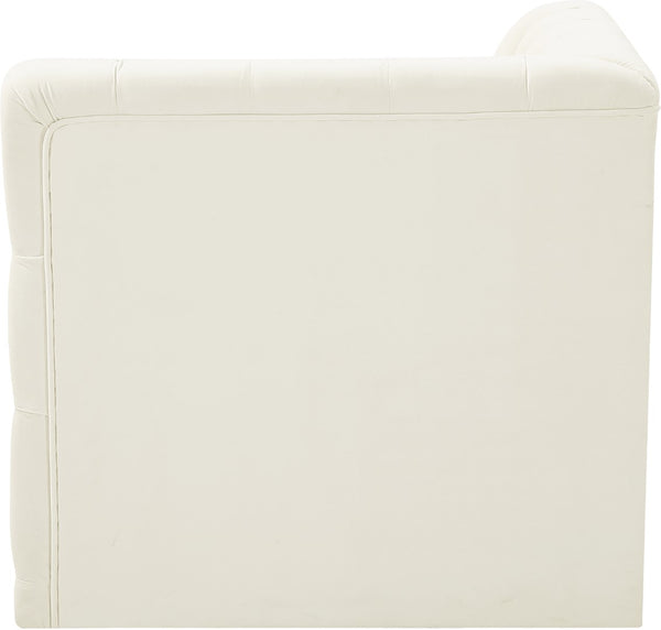 Tuft Velvet / Engineered Wood / Foam Contemporary Cream Velvet Corner Chair - 35" W x 35" D x 32" H