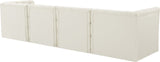 Tuft Velvet / Engineered Wood / Foam Contemporary Cream Velvet Modular Sofa - 128" W x 35" D x 32" H