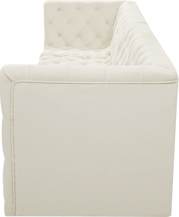 Tuft Velvet / Engineered Wood / Foam Contemporary Cream Velvet Modular Sofa - 128" W x 35" D x 32" H