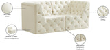 Tuft Velvet / Engineered Wood / Foam Contemporary Cream Velvet Modular Sofa - 70" W x 35" D x 32" H