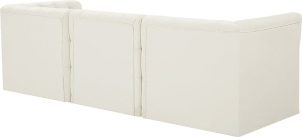 Tuft Velvet / Engineered Wood / Foam Contemporary Cream Velvet Modular Sofa - 99" W x 35" D x 32" H