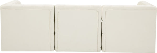 Tuft Velvet / Engineered Wood / Foam Contemporary Cream Velvet Modular Sofa - 99" W x 35" D x 32" H