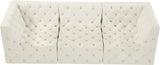 Tuft Velvet / Engineered Wood / Foam Contemporary Cream Velvet Modular Sofa - 99" W x 35" D x 32" H
