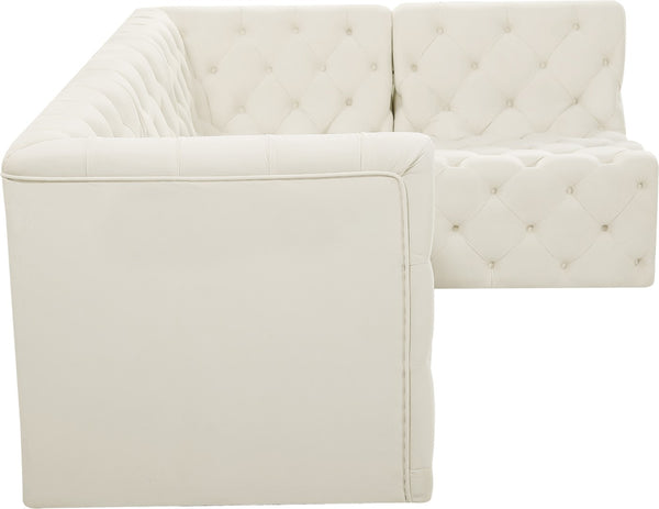 Tuft Velvet / Engineered Wood / Foam Contemporary Cream Velvet Modular Sectional - 99" W x 64" D x 32" H