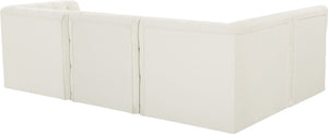 Tuft Velvet / Engineered Wood / Foam Contemporary Cream Velvet Modular Sectional - 99" W x 64" D x 32" H