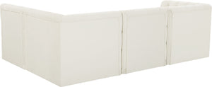Tuft Velvet / Engineered Wood / Foam Contemporary Cream Velvet Modular Sectional - 99" W x 64" D x 32" H