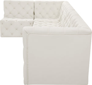 Tuft Velvet / Engineered Wood / Foam Contemporary Cream Velvet Modular Sectional - 128" W x 64" D x 32" H