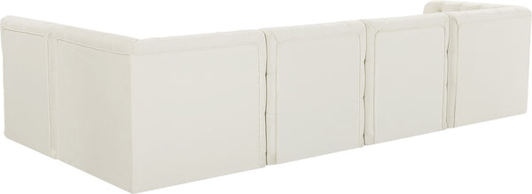 Tuft Velvet / Engineered Wood / Foam Contemporary Cream Velvet Modular Sectional - 128" W x 64" D x 32" H