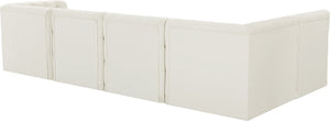 Tuft Velvet / Engineered Wood / Foam Contemporary Cream Velvet Modular Sectional - 128" W x 64" D x 32" H