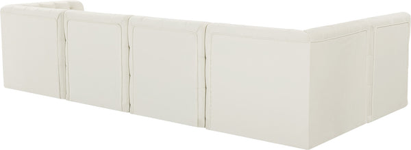 Tuft Velvet / Engineered Wood / Foam Contemporary Cream Velvet Modular Sectional - 128" W x 64" D x 32" H