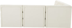 Tuft Velvet / Engineered Wood / Foam Contemporary Cream Velvet Modular Sectional - 93" W x 93" D x 32" H