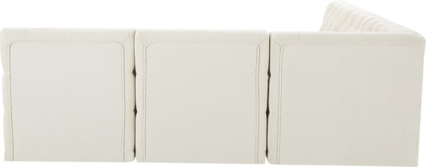 Tuft Velvet / Engineered Wood / Foam Contemporary Cream Velvet Modular Sectional - 93" W x 93" D x 32" H