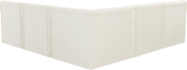 Tuft Velvet / Engineered Wood / Foam Contemporary Cream Velvet Modular Sectional - 93" W x 93" D x 32" H