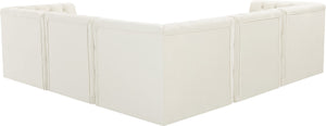 Tuft Velvet / Engineered Wood / Foam Contemporary Cream Velvet Modular Sectional - 99" W x 99" D x 32" H