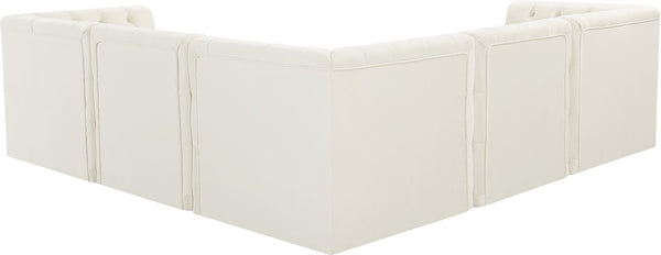 Tuft Velvet / Engineered Wood / Foam Contemporary Cream Velvet Modular Sectional - 99" W x 99" D x 32" H