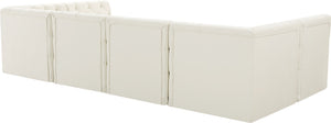 Tuft Velvet / Engineered Wood / Foam Contemporary Cream Velvet Modular Sectional - 128" W x 64" D x 32" H