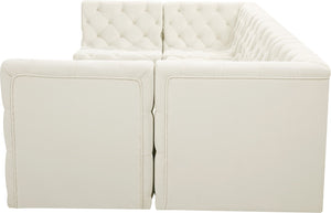 Tuft Velvet / Engineered Wood / Foam Contemporary Cream Velvet Modular Sectional - 128" W x 64" D x 32" H