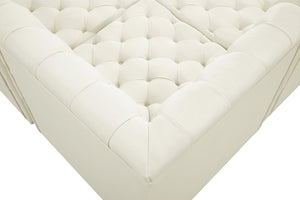 Tuft Velvet / Engineered Wood / Foam Contemporary Cream Velvet Modular Sectional - 157" W x 64" D x 32" H