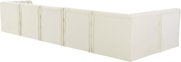 Tuft Velvet / Engineered Wood / Foam Contemporary Cream Velvet Modular Sectional - 157" W x 64" D x 32" H