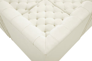 Tuft Velvet / Engineered Wood / Foam Contemporary Cream Velvet Modular Sectional - 157" W x 64" D x 32" H