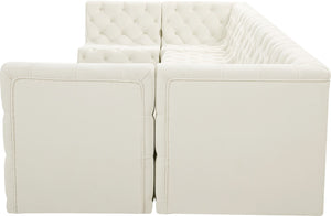 Tuft Velvet / Engineered Wood / Foam Contemporary Cream Velvet Modular Sectional - 157" W x 64" D x 32" H