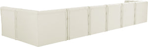 Tuft Velvet / Engineered Wood / Foam Contemporary Cream Velvet Modular Sectional - 186" W x 64" D x 32" H