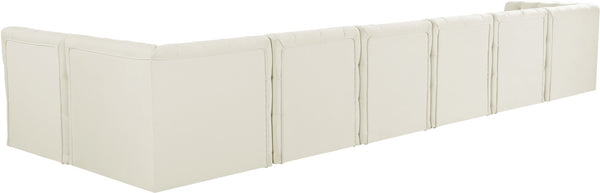 Tuft Velvet / Engineered Wood / Foam Contemporary Cream Velvet Modular Sectional - 186" W x 64" D x 32" H