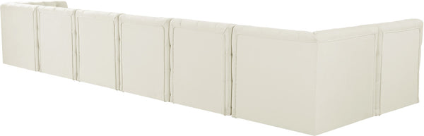 Tuft Velvet / Engineered Wood / Foam Contemporary Cream Velvet Modular Sectional - 186" W x 64" D x 32" H