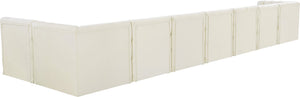 Tuft Velvet / Engineered Wood / Foam Contemporary Cream Velvet Modular Sectional - 186" W x 64" D x 32" H