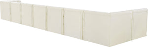 Tuft Velvet / Engineered Wood / Foam Contemporary Cream Velvet Modular Sectional - 186" W x 64" D x 32" H